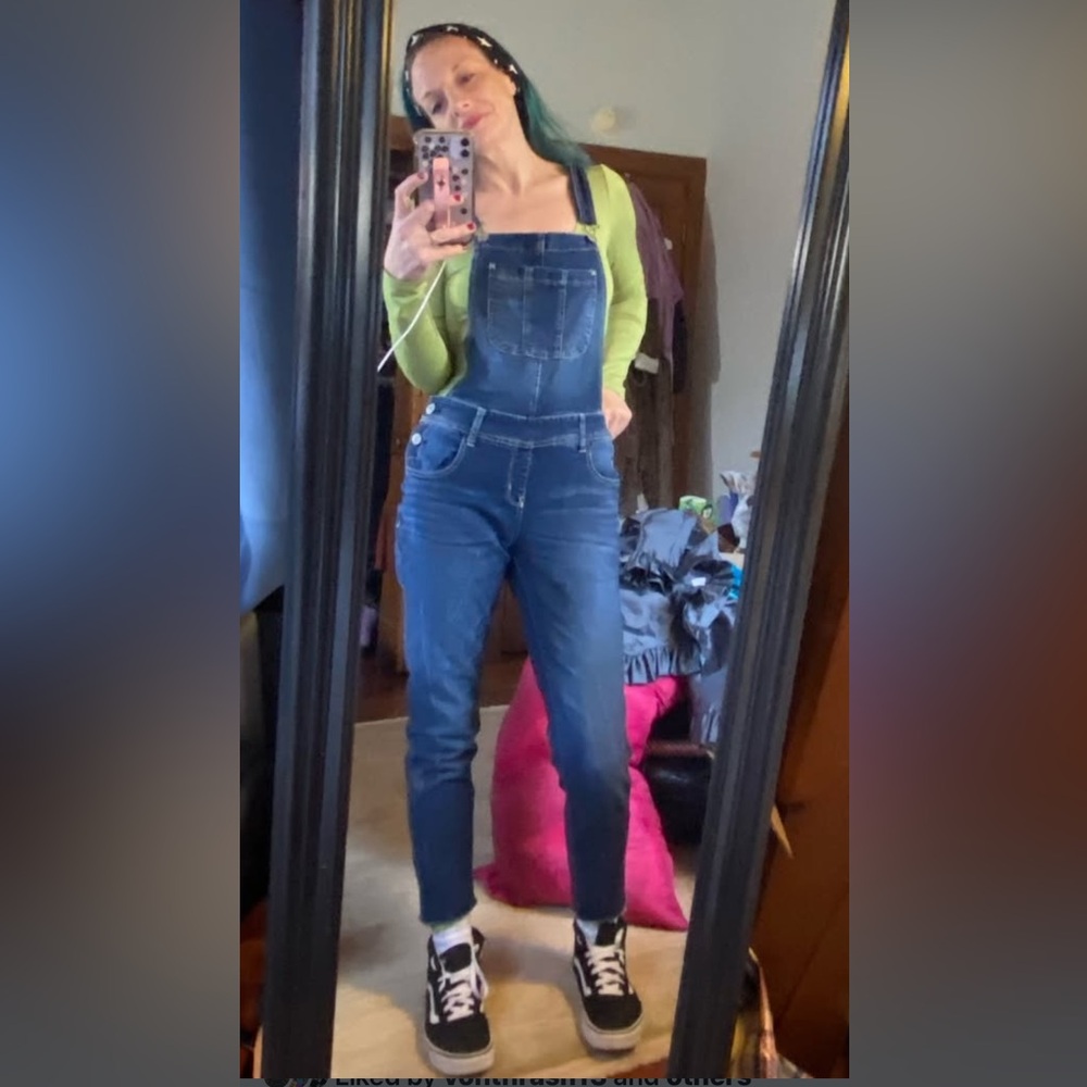 Wallflower Blue Denim Women Jeans Overalls Size Medium - Picture 7 of 16